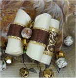 Perle cloisonnée, deux cristal Swarovski et rocailles.