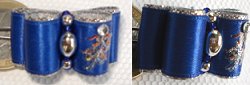Perle en métal argent et rocailles. Petit strass sur le côté 